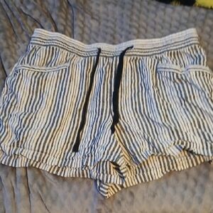 GAP Black and White Striped Women's Athletic Shorts